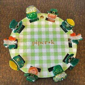 Piper K St. Patrick's Day Hair Clips Set - Green and Orange